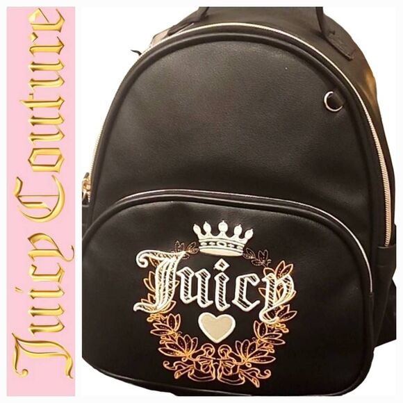 Juicy Couture Licorice Heritage Crown & Heart Logo Backpack - Picture 1 of 7
